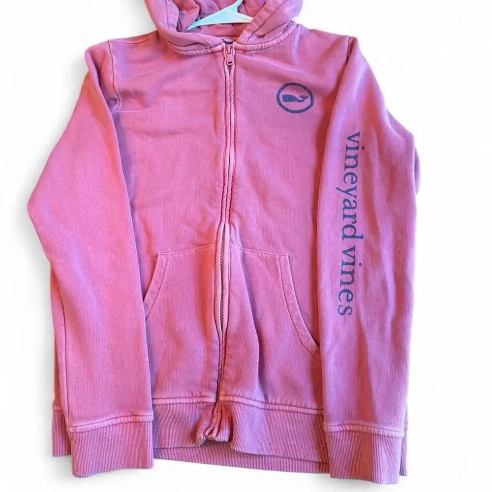 Vineyard Vines Flag Logo Zip-Up Hoodie Pink